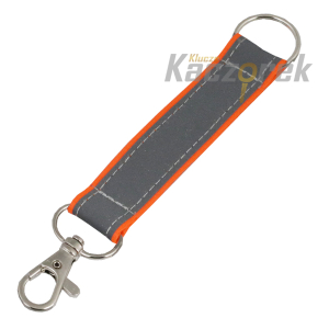 Smycz 241 - 20 mm - pomarańczowy neon z odblaskiem - krótka (brelok)